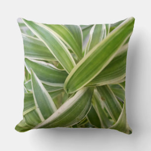 Lush Throw Pillow with Tranquil Green & White