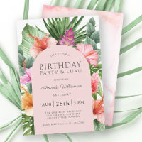 Lush Tropical Floral Birthday Party and Luau