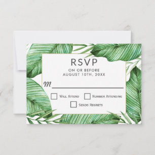 Lush Tropical Greenery Wedding RSVP Card