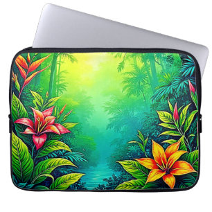 Lush Tropical Jungle Oasis Design Laptop Sleeve