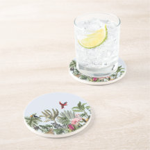 Lush Tropical Round Coaster Set - Jungle Cactus