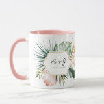 Lush Tropics Wedding Coffee Mug<br><div class="desc">The Lush Tropics Collection, a beautiful and modern collection that features hand-painted tropical greenery, including watercolor monstera and palm leaves. The colour palette is absolutely stunning, with lush greens, delicate blush, and elegant gold that creates a perfect tropical summer vibe. Each element is delicately painted with watercolors, adding a beautiful...</div>