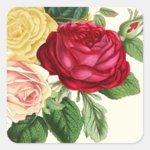 Lush Vintage Floral ID225 Square Sticker
