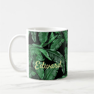 Lush Warm Jungle Leaves Coffee Mug