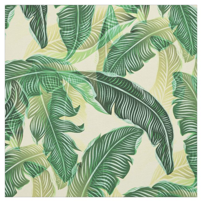 Lush Warm Jungle Leaves Fabric (Swatch)
