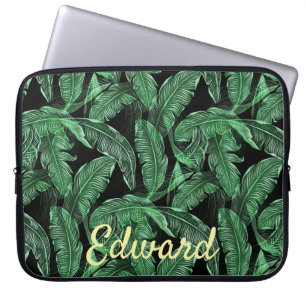 Lush Warm Jungle Leaves Laptop Sleeve