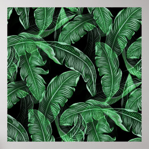 Lush Warm Jungle Leaves Poster