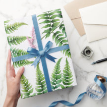 Lush Watercolor Fern Wrapping Paper