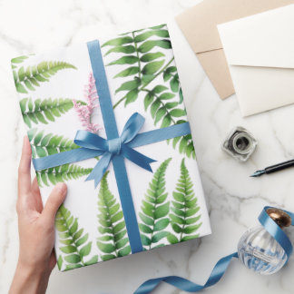 Lush Watercolor Fern Wrapping Paper