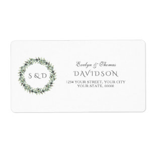 Lush Watercolour Olive Branches Wreath Wedding