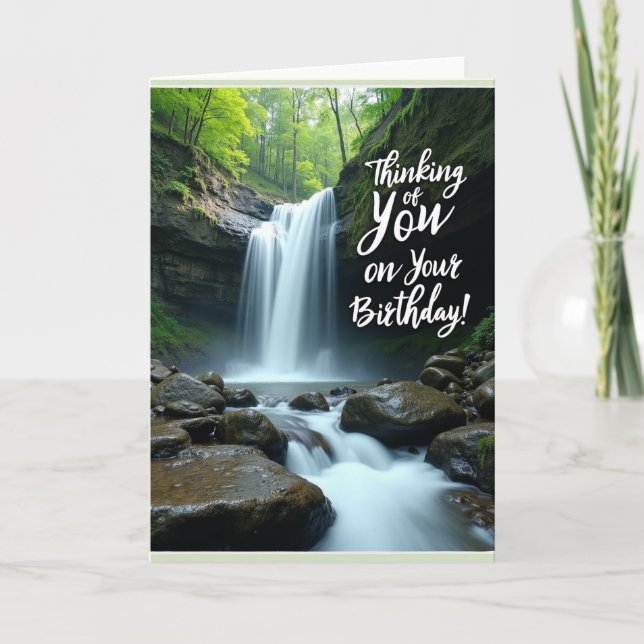 Lush Waterfall Birthday Card (Front)