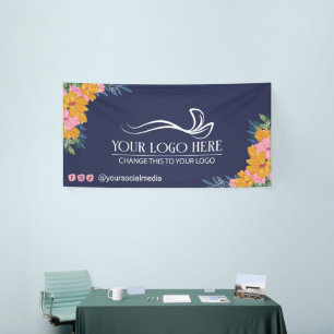 Lush Yellow Pink Floral Arrangements Logo Business Banner