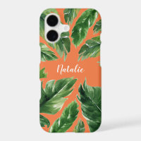Lushious green tropical leaf modern botanical
