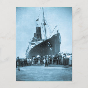 Lusitania Arrives in New York Vintage Postcard