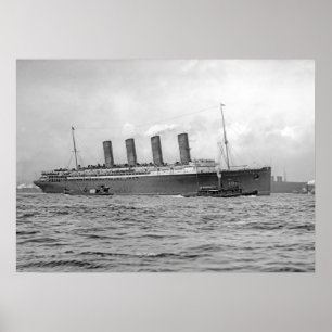 Lusitania Departs New York Poster