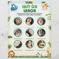 Lust Or Labor Baby Shower Game [Animal Theme]