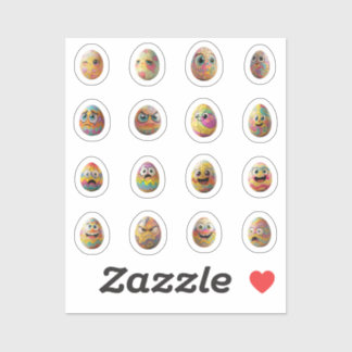 Lustic Chibi Easter eggs stickers - 16 pieces