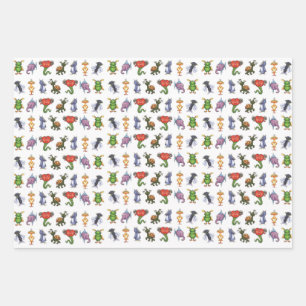 Lustige Monster Wrapping Paper Sheet