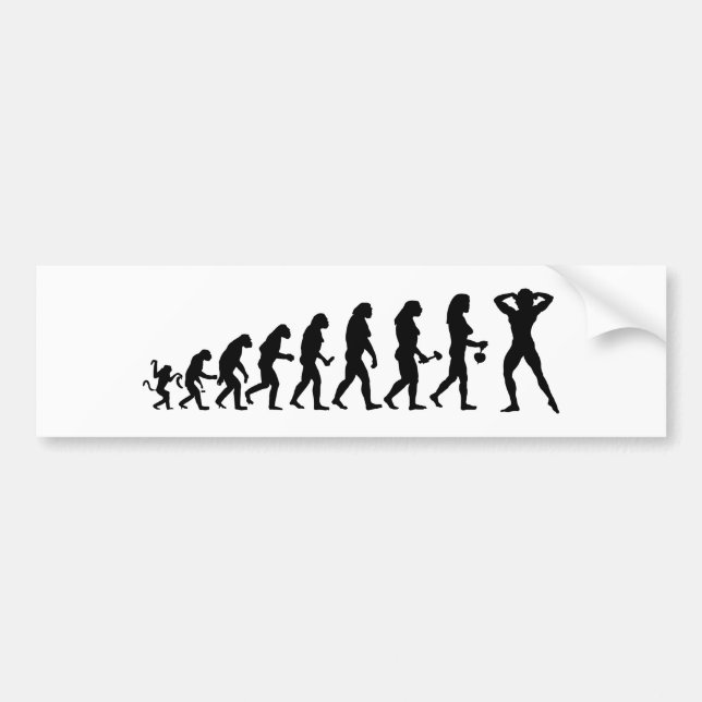 Lustiger Bodybuilder Evolution  Bumper Sticker (Front)