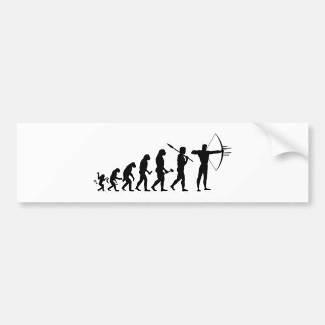 Lustiger Bogenschießen Evolution Bumper Sticker (Front)