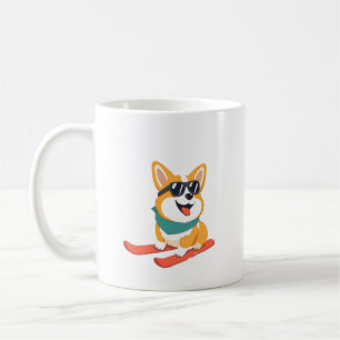Lustiger Corgi on skis Coffee Mug