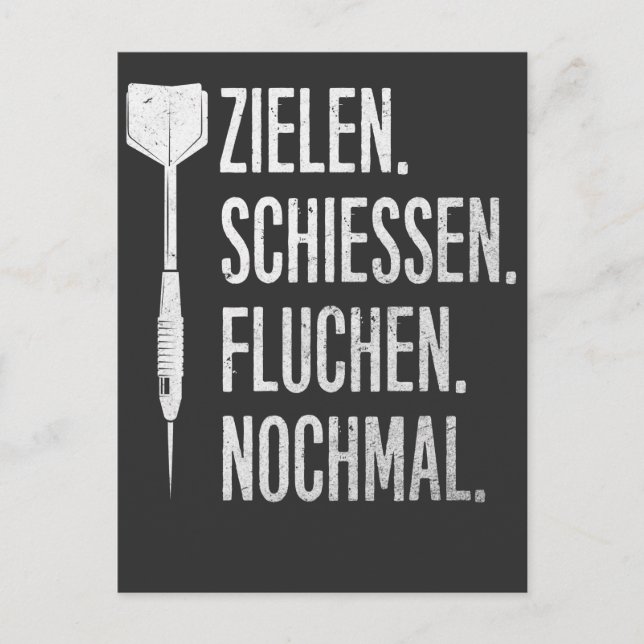 Lustiger Dart Spruch Dartpfeil Probleme Postcard (Front)