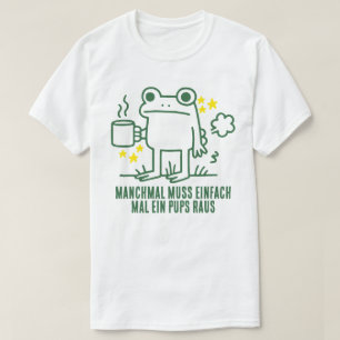 Lustiger Frosch Kaffee Pups Meme  T-Shirt