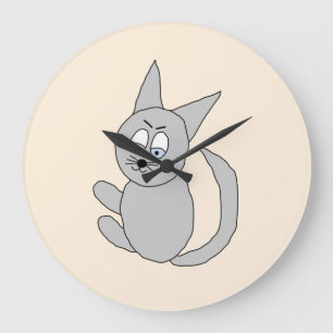 Lustiger Kater Hugo Large Clock