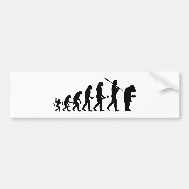Lustiger Nerd Evolution Bumper Sticker (Front)