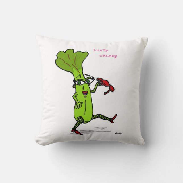 Lusty Celery Pillow - Green (Front)