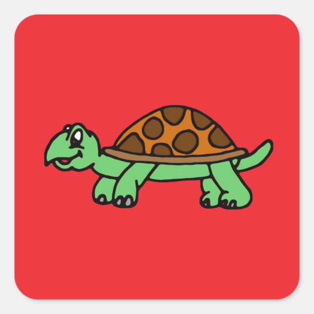 Lusy turtle square sticker (Front)