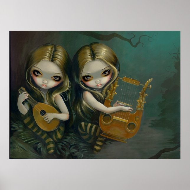 Lute and Lyre gothic fairy nymph Art Print (Front)