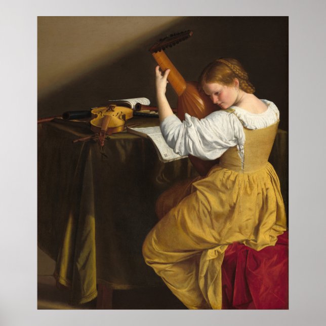 Lute Player - Orazio Gentileschi Fine Art Poster (Front)