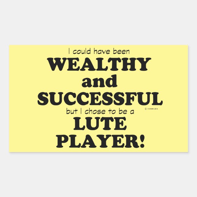Lute Wealthy & Successful Rectangular Sticker (Front)