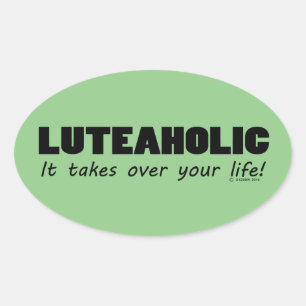 Luteaholic Life Oval Sticker