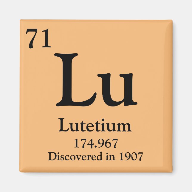 Lutetium Periodic Table Magnet (Front)