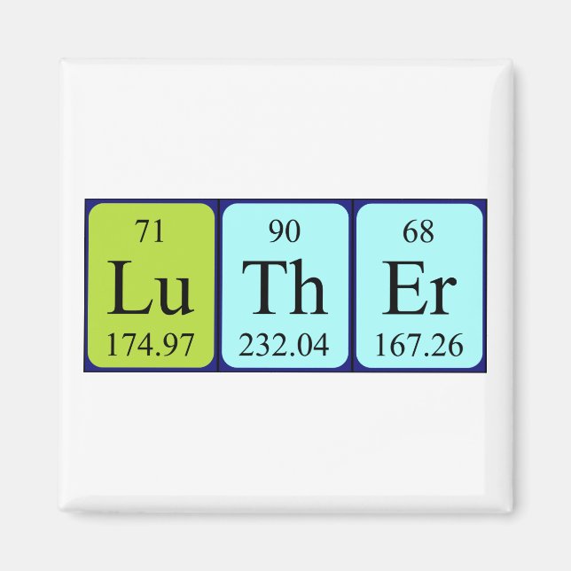 Luther periodic table name magnet (Front)