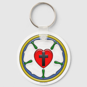 Luther Rose Embossed-Look Key Ring