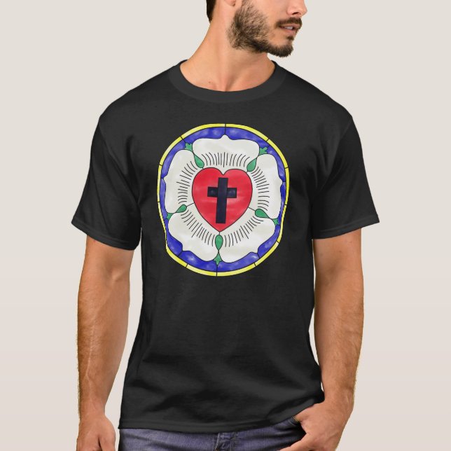 Luther Rose Stained Glass Window T-Shirt (Front)