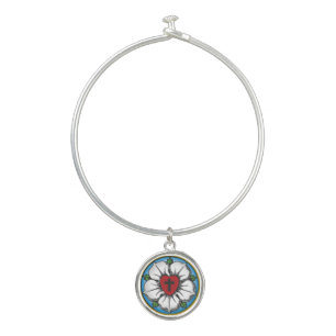 Lutheran Rose Bangle Bracelet