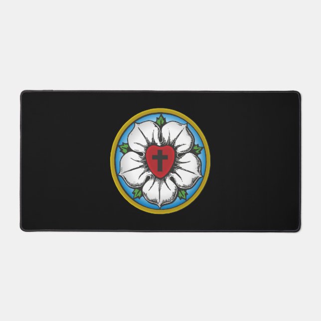 Lutheran Rose Desk Mat (Front)