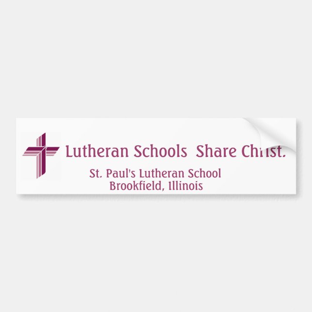 Lutheran Schools Bumper Sticker (Front)
