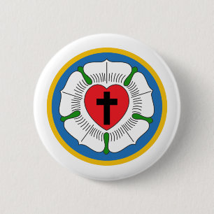 Luthers Rose 6 Cm Round Badge
