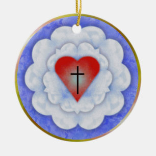 Luther's Rose Ceramic Ornament