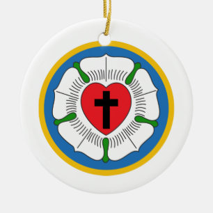 Luthers Rose Ceramic Ornament