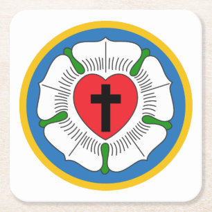 Luthers Rose Square Paper Coaster