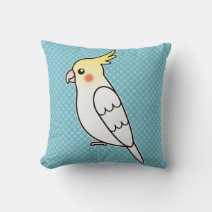 Lutino Cartoon Cockatiel Parrot Bird Cushion