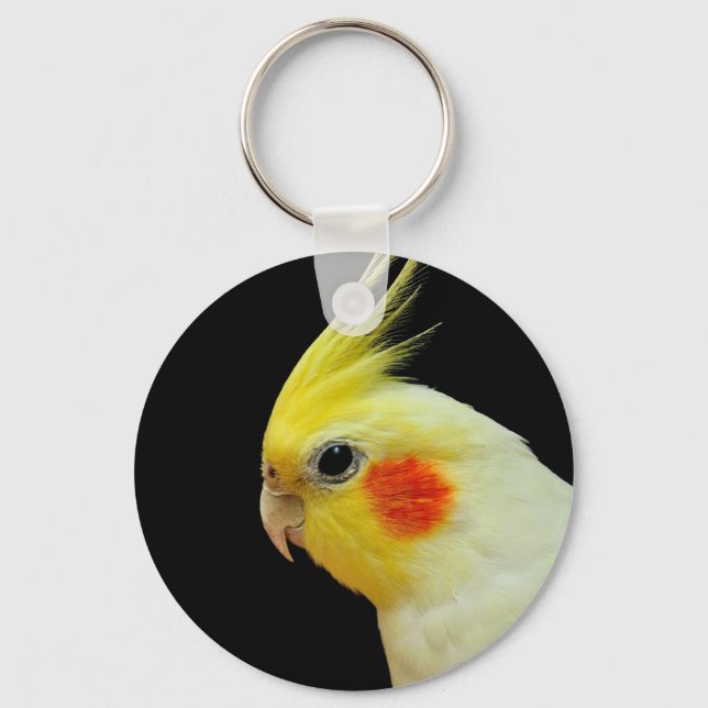 Lutino Cockatiel Key Ring (Front)