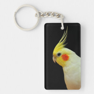 Lutino Cockatiel Key Ring