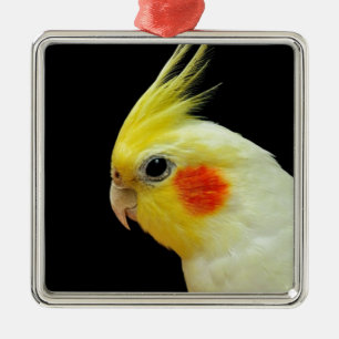 Lutino Cockatiel Metal Tree Decoration